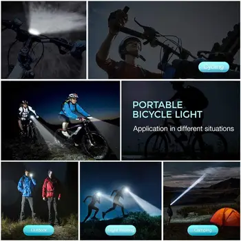 LED Bicicleta Bell Luces USB Recargable Velocímetro de Bicicleta del Faro Odómetro Impermeable de las Luces Delanteras Adecuado para Todos los Moto