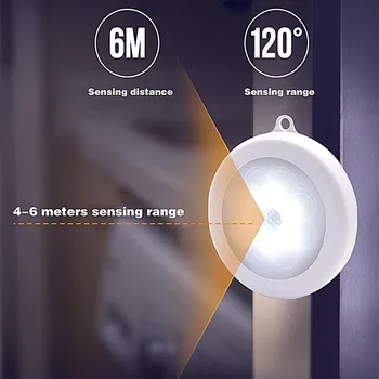 LED Sensor de Movimiento Luz de la Noche,Inalámbrica la Noche, las luces con la forma de Gancho e Imán Fijado Para el Armario del Dormitorio Corredor de la Lámpara de Noche