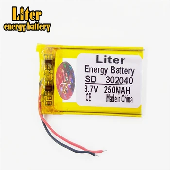 Batería de lipo 302040 032040 250mah 3.7 V batería de polímero de litio de MP3 MP4 GPS juguetes pequeños