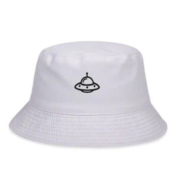 De moda de algodón salvaje del Pescador sombrero NAVE espacial Bordado cubo de sombreros de hip hop de los hombres y las mujeres al aire libre sol sombreros sombreros de panamá gorras