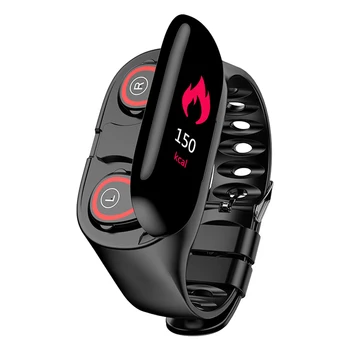 M1 más reciente AI Reloj Inteligente Con Bluetooth para Auriculares de Monitor de Ritmo Cardíaco Inteligente de Pulsera de Mucho Tiempo de Espera Deporte Pulsera de los Hombres de la Banda