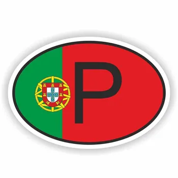 Volkrays de la Personalidad de la etiqueta Engomada del Coche P Portugal Código de País de Accesorios de la Motocicleta Impermeable de la Cubierta de Arañazos Calcomanía de Vinilo,6 cm*9 cm