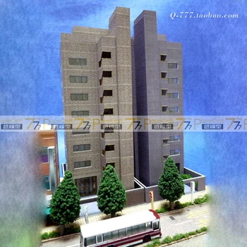 1: 100 1: 150 1: 220 Arquitectónico Japonés de Alta Apartamento en Edificio Residencial de Papel de Ferrocarril Modelo 3D Modelo de Papel los Juguetes de los Niños