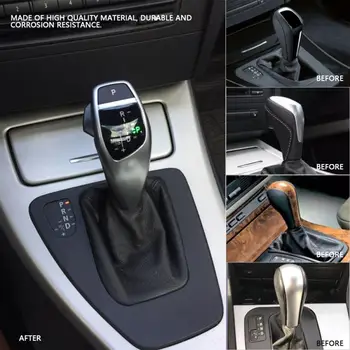 LHD LED Automático de la palanca de cambios Palanca de cambios para BMW E46 E60 E61 E63 E64 de Cuero + Plástico de la palanca de cambios Palanca de