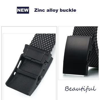 MEDYLA Nueva Marca de los Hombres de la correa de Nylon de Alta Calidad Negro Aleación de Zinc Hebilla Irregular Cuerpo Casual Cinturones Para Hombres MD001