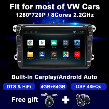 Android Radio de Coche Para VW Polo Sedan GOolf 5 6 Passat B6 B7 CC Magotan Bora Jetta Passat Tiguan Skoda Octavia Multimedia 2Din GPS