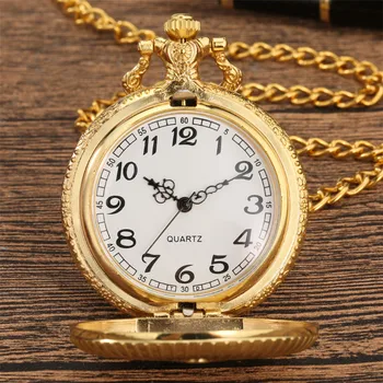 De oro de la Masonería Logotipo Tema de Recuerdos Reloj de Bolsillo de Cuarzo Números arábigos Pantalla de Esfera Redonda con Collar/de Bolsillo de la Cadena de