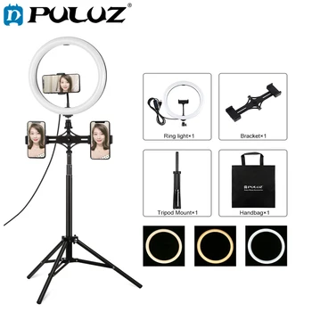 PULUZ 11.8 pulgadas LED Selfie Anillo de Luz y 1,65 m de la Luz de Stand &Holder Teléfono Celular Para el Estudio de Foto la creación de videoblogs en YouTube la grabación de Vídeo