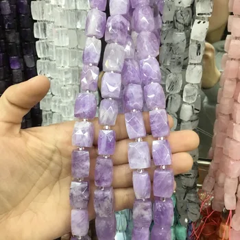 Natural Púrpura de cristal de Cuarzo poliédrica Amatista piedra de la cadena para la decoración