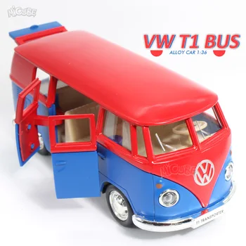 1:36 VW T1 Autobús de Metal Morir Gato de Coche 1/36 Comercial del Coche de la Aleación Modelo de la Altura de la Simulación de 1/32 Camión de fundición a presión de Juguetes