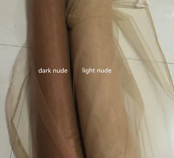 La luz desnudo oscuro de la piel desnuda de 160 cm de ancho 3meters/lote super suave de alta calidad pequeño agujero fino tul de malla de tela de luz delgada de tejido