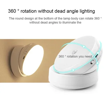 360 Grados De Rotación De La Noche De Luz Inteligentes De Iluminación Con Sensores De Movimiento Dormitorio Corredor De Emergencia Con Lámparas De Pared Funciona Con Batería Lámpara De Noche