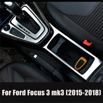 Accesorios del coche de la caja de engranajes de Taza de Agua Panel de soporte de Guarnecido de la Decoración Interior del Marco de la etiqueta engomada Para Ford Focus 3 mk3-2018