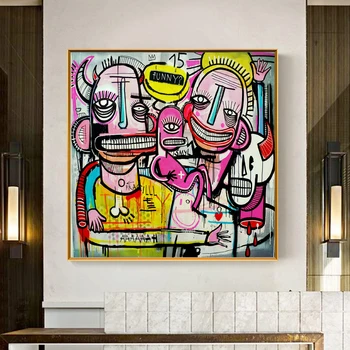 Joachim Abstracto Colorido Lienzo De Pintura De Graffiti Street Art Arte De Pared De Fotos Para La Sala De Estar Del Dormitorio Decoración Del Hogar Sin El Marco