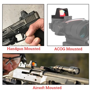 Mini RMR Punto Rojo Glock Colimador Ámbito Reflejo de la Pistola a la Vista Con las Glock de Montaje Universal de Airsoft Rifle de Caza visor Óptico Alcance