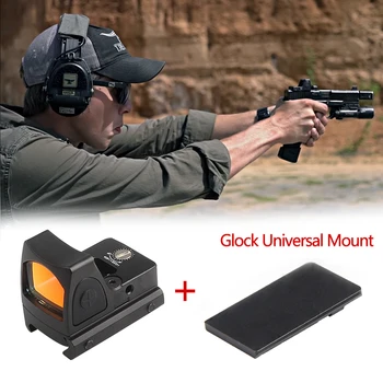 Mini RMR Punto Rojo Glock Colimador Ámbito Reflejo de la Pistola a la Vista Con las Glock de Montaje Universal de Airsoft Rifle de Caza visor Óptico Alcance