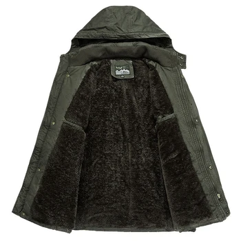 La marca de Invierno Militar de los Hombres chaqueta Cazadora de lana Forro de Abrigo Jaqueta Masculina de los Hombres de Piel con Capucha de nieve parka de Abrigo de los hombres de la ropa