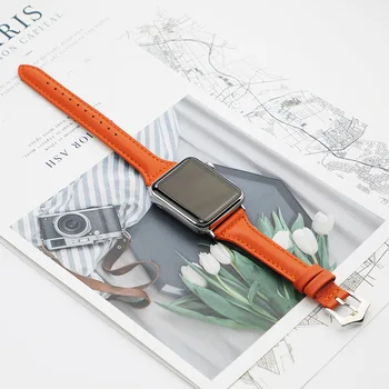 CRESTED correa de Cuero Para Apple Watch banda de 42 mm 38 mm iwatch serie 4 3 21 correa de la pulsera de la correa de Muñeca Ajustable para el apple watch 4
