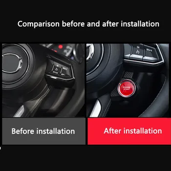Para Mazda ATENZA 2017-2020 Modificado Volante de Un botón de Inicio de emisión de Luz del Botón de Encendido Anillo de Accesorios de Coches