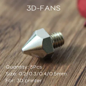 5pcs M6 Placa de Níquel Con 0.2 mm/0.3 mm/0.4 mm/0.5 mm Extrusor de la Boquilla del Cabezal de Impresión Para Mk7 Makerbot C