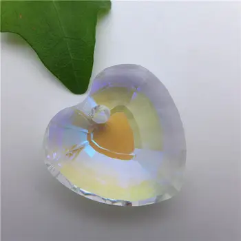 32mm ab blanco/metálico/arco iris de corte de la cara en forma de corazón de la joyería de BRICOLAJE accesorios de cristal colgantes de araña lámpara de envío gratis 12pcs
