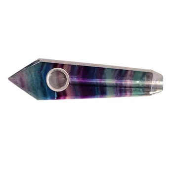 Natural de colores de Fluorita Tubo de Cristal de Cuarzo Varita de Cristal Curativo Punto de Pipa del tubo de la Decoración del Hogar, Decoración de Artesanías