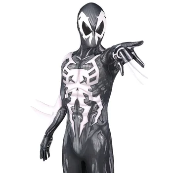 Symbiote 2099 Traje de Cosplay Miguel O'hara Negro Traje de Superhéroe Zentai Disfraces de Halloween Spandex Lycra Traje de Carnaval Dre