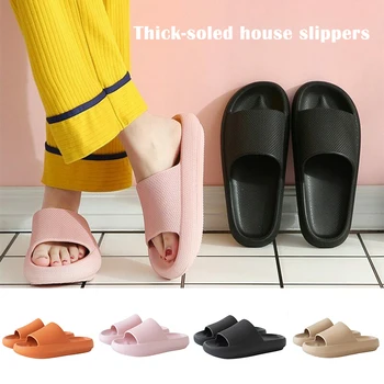 Super Suave Zapatillas de Casa antideslizante Suela Gruesa para la Ducha de Baño de las Mujeres a los Hombres H7JP