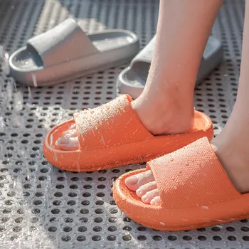 Super Suave Zapatillas de Casa antideslizante Suela Gruesa para la Ducha de Baño de las Mujeres a los Hombres H7JP