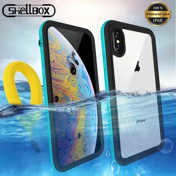 Shellbox Impermeable Subacuática de la caja del Teléfono Para el iPhone 11 Pro Max XR XS Max 6 8 7 Más resistente a los Golpes Suave de TPU de Silicona Cubierta Transparente