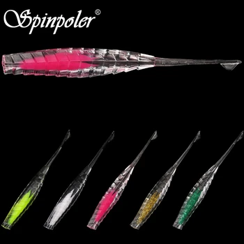 Spinpoler 5pcs/Lot 3inch/2,9 g de Doble Colores Shad Cebo de Pescado de Alta Resistencia Durable 5 Colores Suaves Cebos de Pesca Tackle