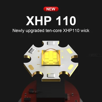 XHP110 más potente LED COB linterna 18650 batería 26650 usb Recargable de la antorcha de la luz xhp90 lámpara de trabajo xhp70 xhp50 linterna táctica