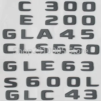 Mate de color Negro Brillante, el Tronco de la Carta de la Insignia del Coche Estilo Emblema etiqueta Engomada para Mercedes Benz GLC220 GLC250 GLC350 GLC400 V8 BITURBO 4MATIC