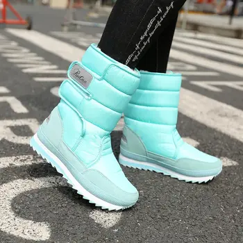 Entrega rápida botas de las mujeres 2020 plataforma caliente zapatos de mujer impermeable botas de invierno de las mujeres de terciopelo de colores de la nieve de las señoras de arranque de zapatos