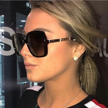MIZHO Leopardo de la Rentabilidad de Moda de Gafas de sol de las Mujeres de la Vendimia 2020 Calidad Degradado en Blanco y gafas de Sol de la Celebridad de gran tamaño de las Señoras de la Marca