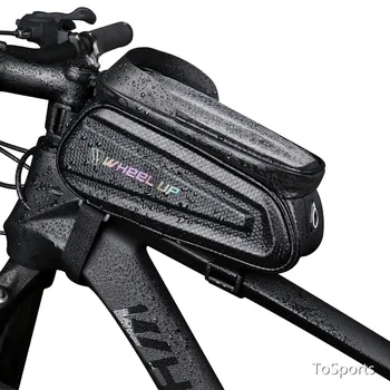 EVA 7,0 Pulgadas de Pantalla Táctil de la caja del Teléfono de la Bicicleta Bolsa de Tubo Frontal Superior de la Bolsa Impermeable de la Bicicleta del Teléfono Montar Bicicleta Negra Frente a las Bolsas de