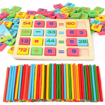 Bebé Juguetes de Madera Domino Bloque Montessori de Madera de Matemáticas de Juguetes para los Niños 3-4-5-6-7-8 Años, Contando a Juego Divertido Regalos a los Niños