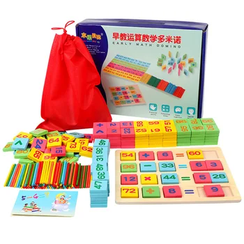 Bebé Juguetes de Madera Domino Bloque Montessori de Madera de Matemáticas de Juguetes para los Niños 3-4-5-6-7-8 Años, Contando a Juego Divertido Regalos a los Niños