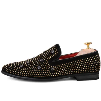 La moda italiana brillo mocasines de hombres nuevos de la llegada de 2019 coiffeur de la boda vestido formal de los zapatos de los hombres de fiesta elegante de los zapatos de los hombres clásicos