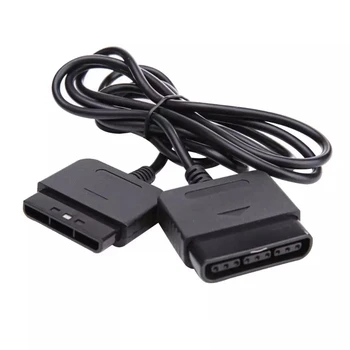 200 Pcs Adaptador de Alimentación Cable de Extensión Gamepad Controlador de Juego de Cable de Extensión Cable para Sony Playstation PS1/PS2 Consola Negra