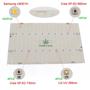 Figolite Regulable Gire el interruptor ON/OFF para la UV, IR Samsung LM301H 240W V4 LED crecen la luz con el Conductor de Meanwell