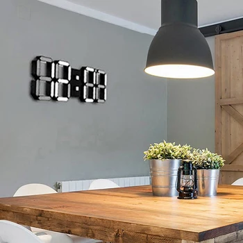 Nuevo Color Cambiante LED Reloj de Pared 3D Digital Moderna de Escritorio Reloj despertador Casa Sala de estar de la Oficina de Mesa de Mesa de Luz de la Noche