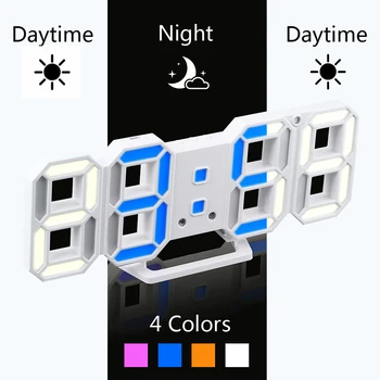 Nuevo Color Cambiante LED Reloj de Pared 3D Digital Moderna de Escritorio Reloj despertador Casa Sala de estar de la Oficina de Mesa de Mesa de Luz de la Noche