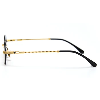 Kachawoo ovalada gafas de sol sin montura hombres espejo azul retro gafas de sol para las mujeres redondas de metal 2021 año nuevo regalos de alta calidad