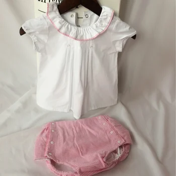2020new Verano Bebé de Algodón Ropa de Gatear Niña de Algodón Camiseta+pantalones Conjunto español de las Niñas de Bebé de la Calidad de la Ropa de Boutique de Ropa de Niños