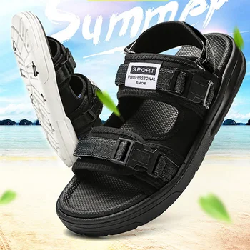 FZNYL Hombres Sandalias Cómodo Suave de Verano al aire libre Zapatos de 2020 Transpirable de Moda Casual de Caucho Negro Zapatillas de las Mujeres de Gran Tamaño 45