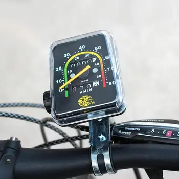 1Bike Mecánica Retro de Ordenador Analógica Clásica Reajustable Bicicleta Velocímetro Odómetro Velocidad Indicador de rendimiento de Ciclismo Cronómetro