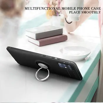 Caja del teléfono para Samsung Galaxy M31s Cubierta de la caja de Soporte del Anillo de Dedo de Titular Suave de TPU de Silicona Mate Case para Samsung M31s SM-M317F