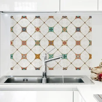 60x90cm de la prueba de aceite pegatinas de pared impermeable de los azulejos de la cocina de alta temperatura adhesivos de baldosas de cerámica etiquetas engomadas de la decoración de la cocina