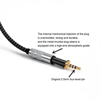Reemplazo del Cable de 1,4 M de 3.5 mm Macho a 2.5 mm Macho de alta fidelidad o de la Médula para AKG K450 K451 K452